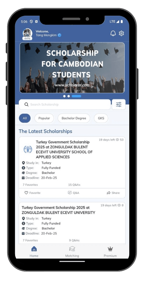 Scholarar App Screen